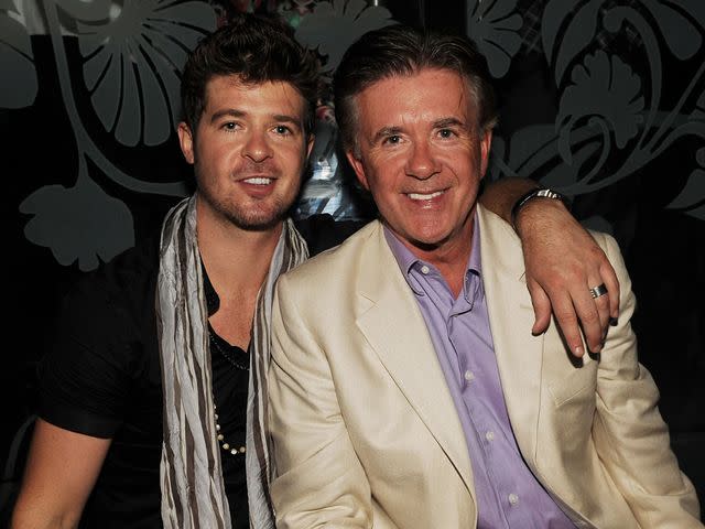 <p>Denise Truscello/WireImage</p> Robin Thicke with his dad Alan Thicke attend The Bank nightclub at Bellagio Las Vegas on June 19, 2009.