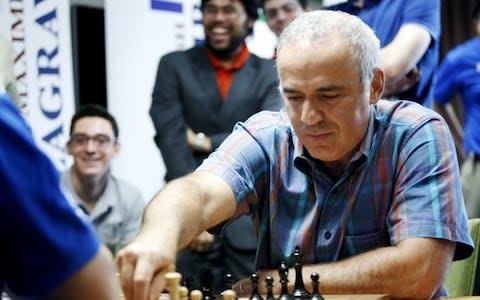  World chess legend Garry Kasparov makes a move - Credit: Erin Stubblefield/Invision for Chess Club and Scholastics Center of St. Louis/AP Images