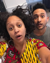 <p>The former <em>Sister, Sister</em> actress poses au naturel with her actor brother. (Photo: Instagram/tiamowry) </p>