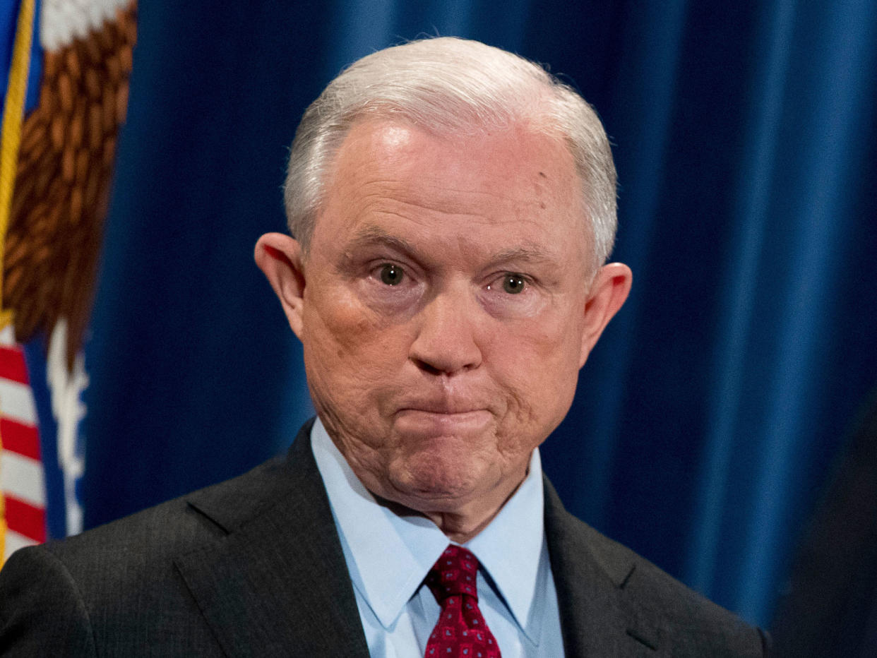 Attorney General Jeff Sessions, whose future is in doubt after a series of attacks by Donald Trump: AP