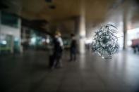 Bullet damage at Istanbul's Ataturk airport pictured on June 29, 2016 following a gun and suicide attack