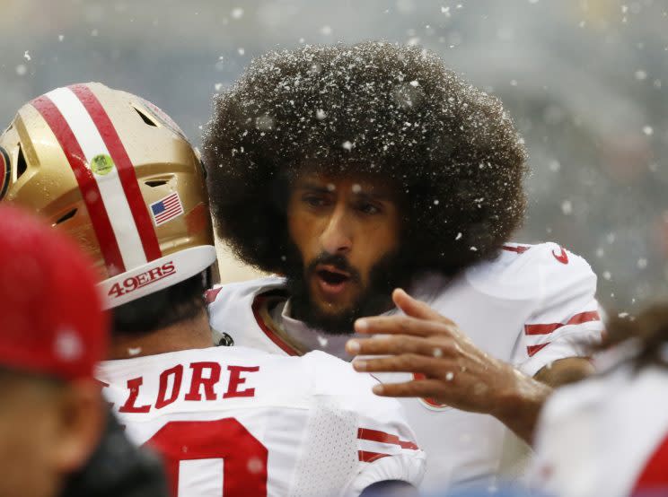 The Ravens are considering signing Colin Kaepernick. (AP)