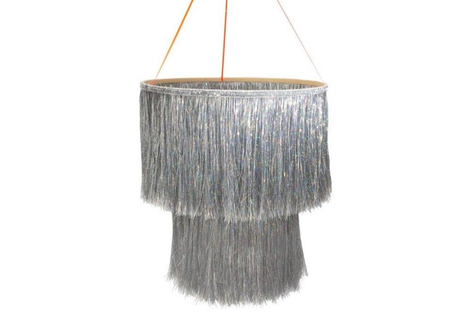 Silver tinsel chandelier, £34, at Meri Meri (Meri Meri)