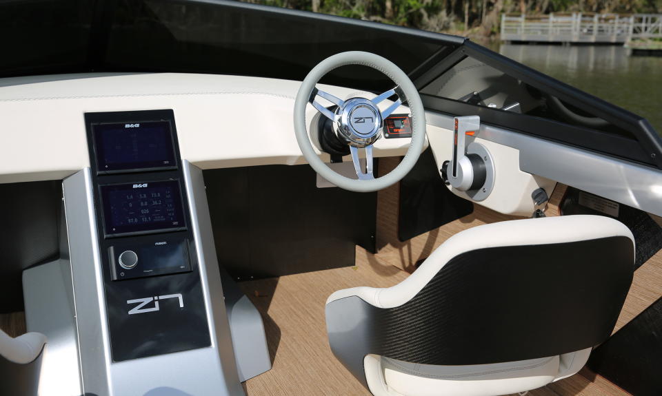 Interior of the Z2R electric boat.