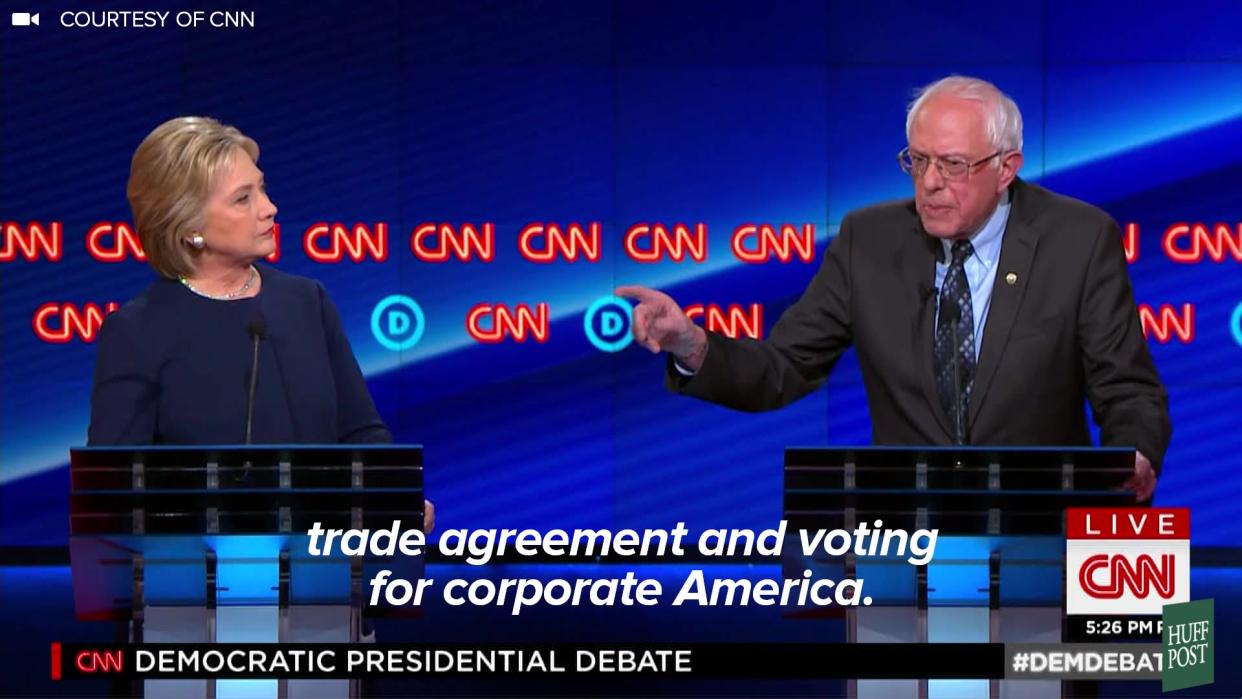 Bernie And Hillary Bicker Over Wall St