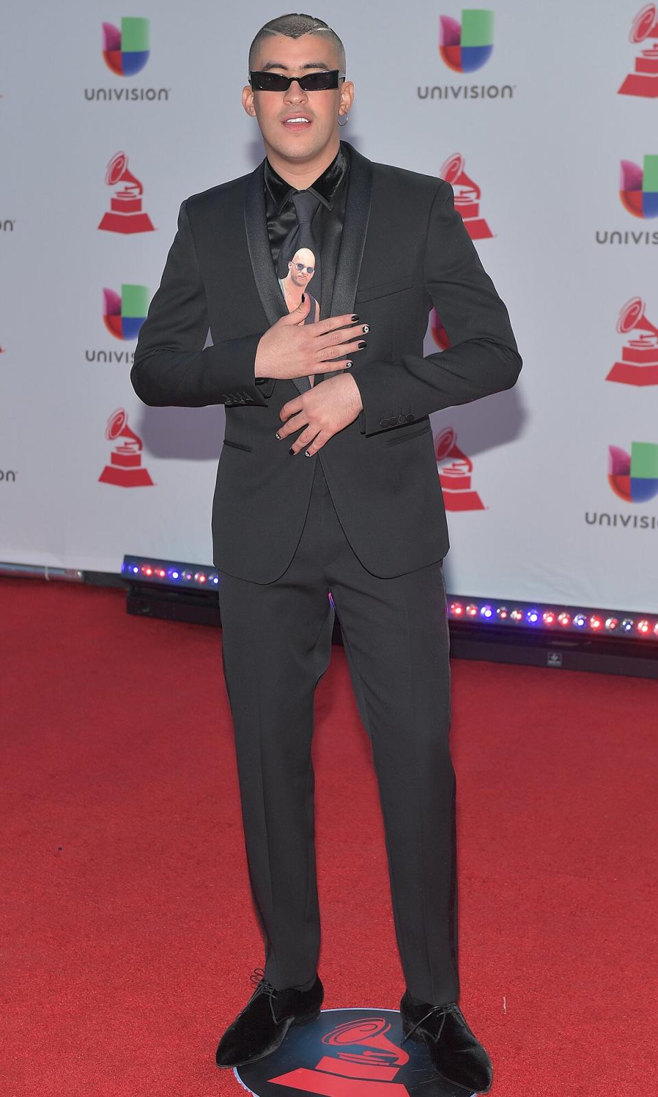 Bad Bunny attends the 19th annual Latin GRAMMY Awards at MGM Grand Garden Arena on November 15, 2018 in Las Vegas, Nevada