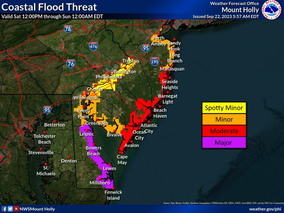 Moderate to major coastal flooding is forecast with the afternoon & evening high tide on Saturday. If you have interests in low-lying areas near the immediate coast, now is the time to be prepared.