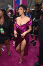 <p>Einen Monat nach der Geburt ihres ersten Kindes zeigte sich Cardi B schon wieder in Bestform und zeigte stolz ihren After-Baby-Körper auf dem rosa Teppich bei den MTV VMAs 2018. Quelle: Getty </p>