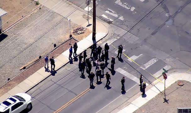 PHOTO: Police on the scene of a shooting in Farmington, N.M., May 15, 2023. (KOAT)