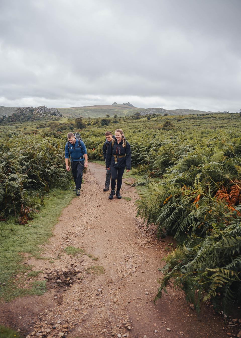 Rachel hikes with Dartmoor Adventure guide.