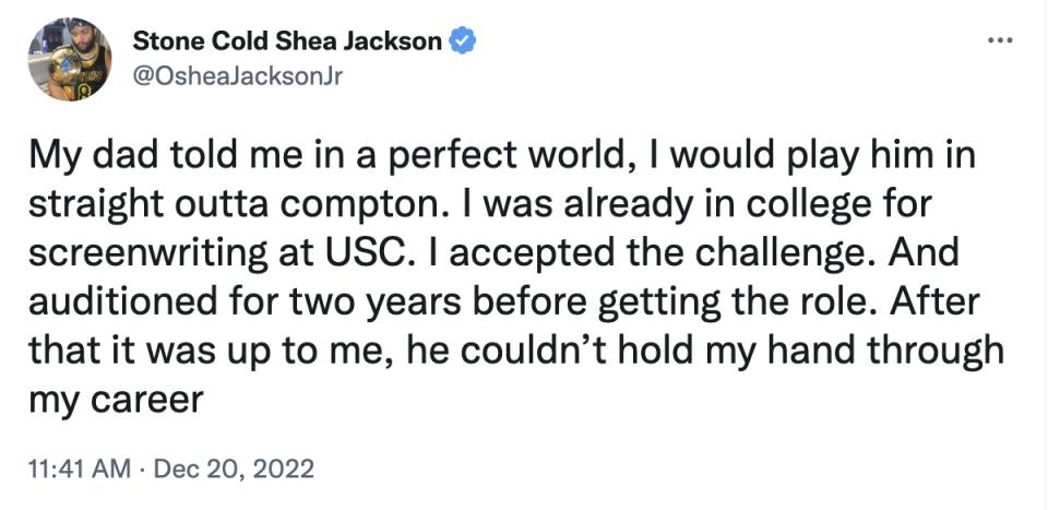 O'Shea Jackson Jr. nepotism tweets