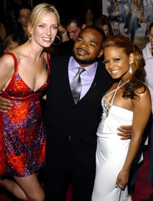 Uma Thurman , director F. Gary Gray and Christina Milian at the Hollywood premiere of MGM's Be Cool