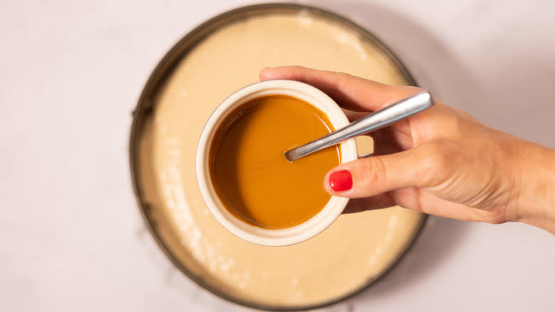 melted Biscoff in bowl 