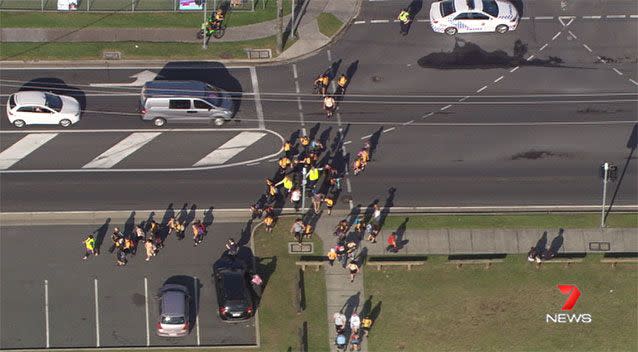 Man shot in chest outside Gold Coast school. Source: 7 News.