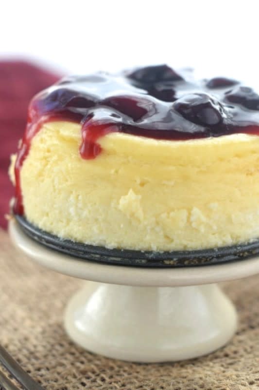 <p>Simple Joy</p><p>This cute little Mini Cheesecake is just perfect for Valentine’s Day. If you are looking for a small cheesecake recipe, this is the one for you!</p><p><strong>Get the recipe: <a href="https://www.simplejoy.com/mini-cheesecake-two-2/" rel="nofollow noopener" target="_blank" data-ylk="slk:Mini Cheesecake for Two;elm:context_link;itc:0;sec:content-canvas" class="link rapid-noclick-resp">Mini Cheesecake for Two</a></strong></p><p><strong>Related: <a href="https://parade.com/1394917/nettiemoore/no-bake-cheesecake-recipes/" rel="nofollow noopener" target="_blank" data-ylk="slk:42 Best No-Bake Cheesecake Recipes;elm:context_link;itc:0;sec:content-canvas" class="link rapid-noclick-resp">42 Best No-Bake Cheesecake Recipes</a></strong></p>