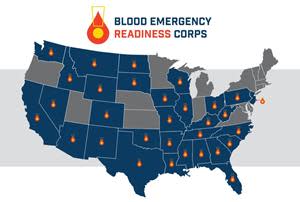 Map of participating blood centers participating in BERC