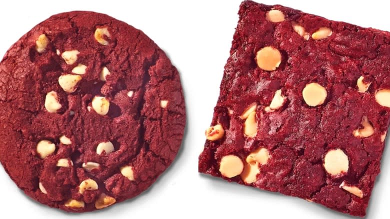 red velvet cookie and brownie