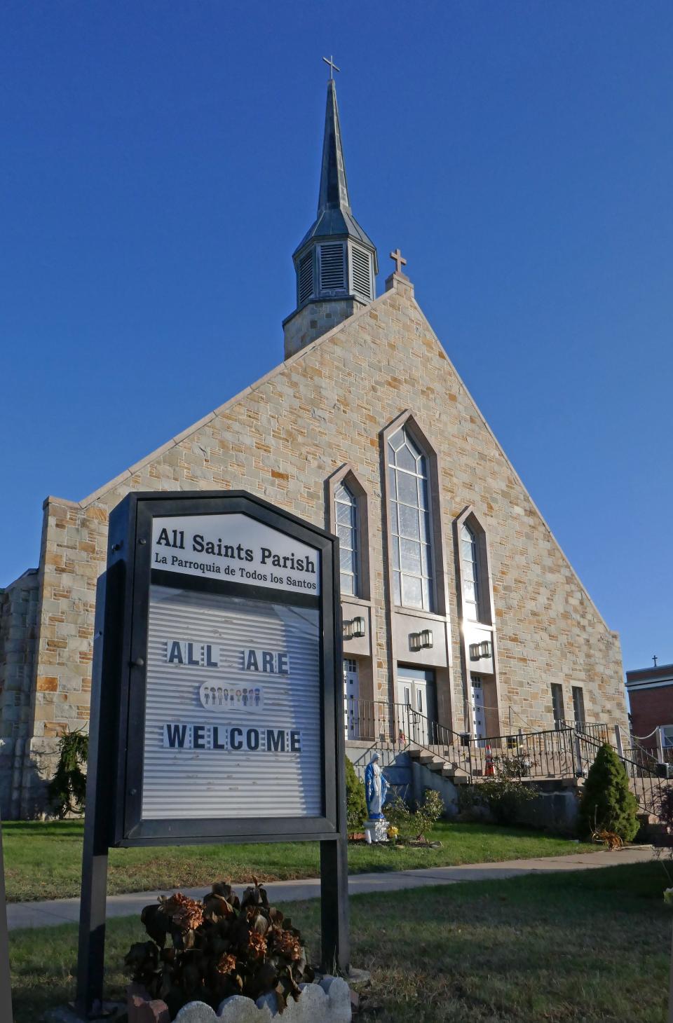 The bell steeple at All Saints Parish in Woonsocket. The parish will merge with St. Joseph Church next month.