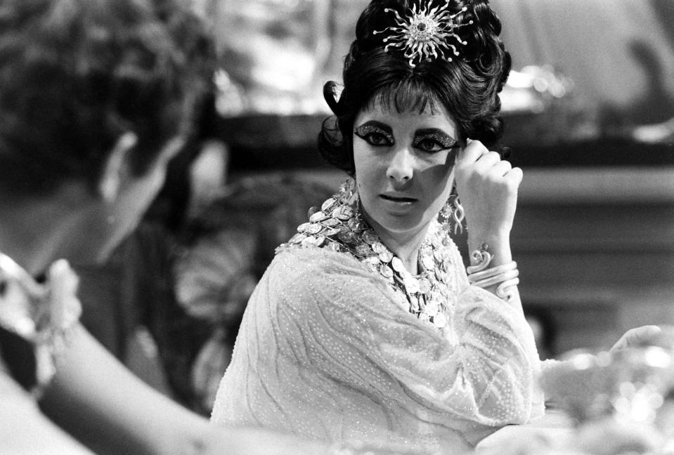 Elizabeth Taylor and Richard Burton in 1962 on the set of Cleopatra.