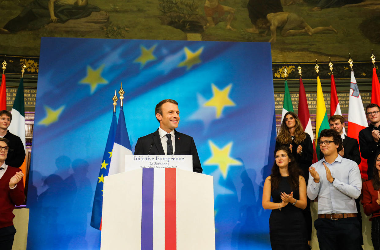 Emmanuel Macron à la Sorbonne le 26 septembre 2017.  