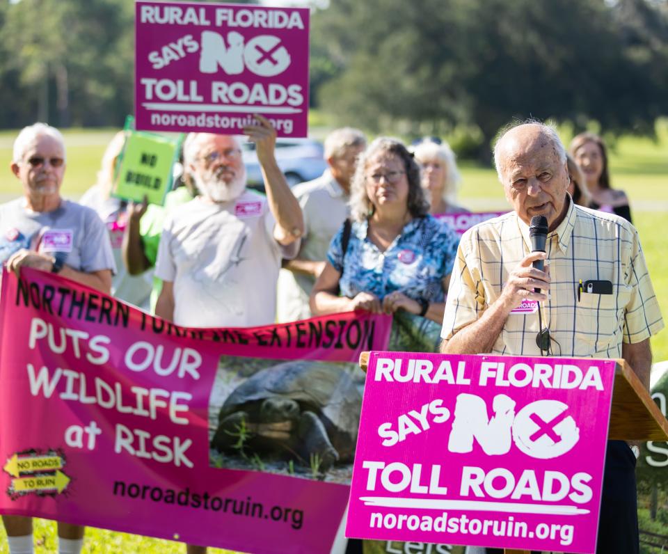 Burt Eno of Dunnellon was among those who spoke during the press conference Tuesday. “It’s time we coexist with nature,” he said.