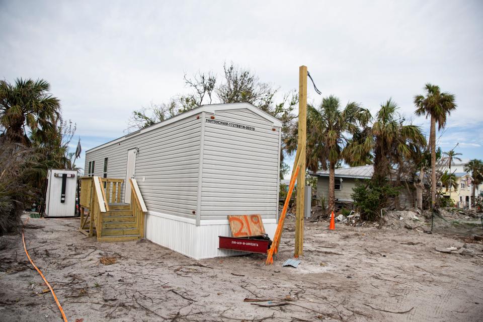 A FEMA trailer was mistakenly placed at a home site on Fort Myers Beach recently. It was mistakenly put there because it is in a flood zone. It will eventually be replaced with a travel trailer according to FEMA. 