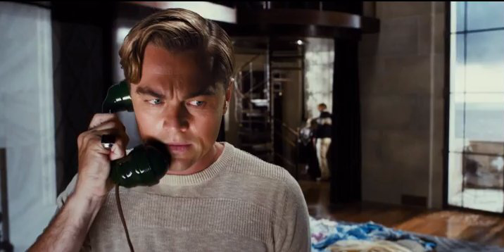 leonardo dicaprio bad news the great gatsby telephone phone