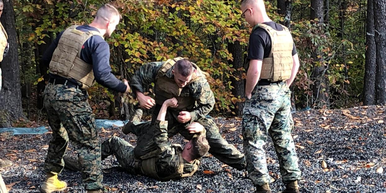 Marines during a martial arts training event at Marine Corps Base Quantico