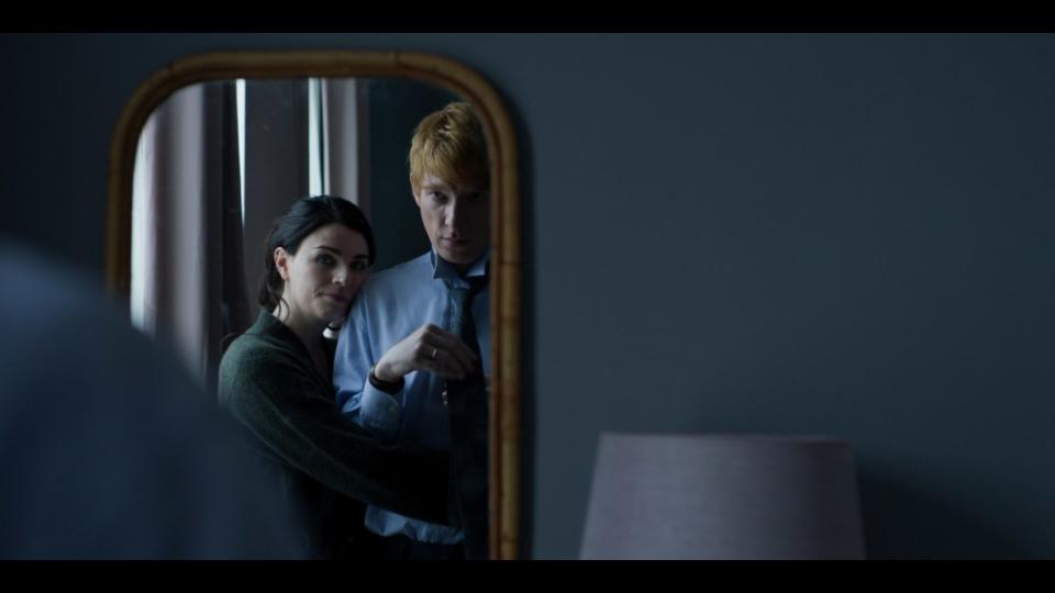 Lynn and Jack (Aisling Bea, Domhnall Gleeson) in better times. Courtesy of Fremantle, Me + You Productions, Groundswell Productions, De Maio Entertainment, Channel 4, and MASTERPIECE.