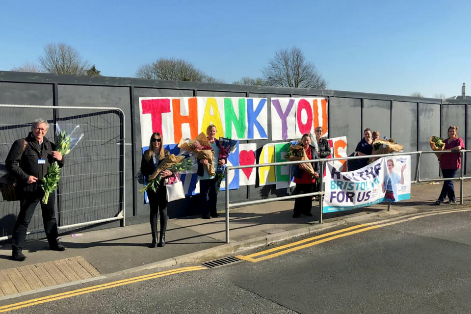 The flower wholesaler gave away £20,000 worth of blooms to nurses and doctors (SWNS)