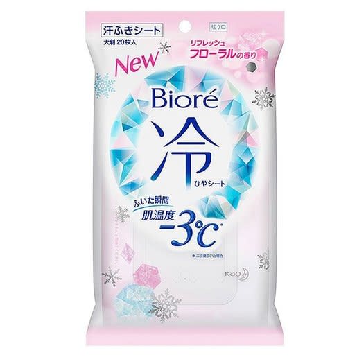 Biore - 超爽涼感 -3℃降溫止汗濕巾 20枚