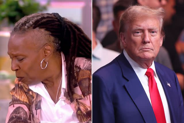 Whoopi Goldberg pretends to spit on “The View” stage after accidentally  saying Donald Trump's name