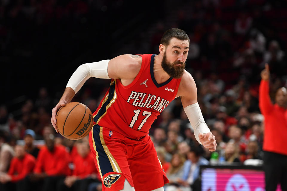 紐澳良鵜鶘中鋒Jonas Valanciunas。（Photo by Alika Jenner/Getty Images）