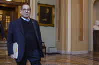 Impeachment manager Rep. Jerrold Nadler, D-N.Y., walks from the Senate chamber as the impeachment trial of President Donald Trump concludes on Capitol Hill in Washington, early Wednesday, Jan. 22, 2020. (AP Photo/Manuel Balce Ceneta)