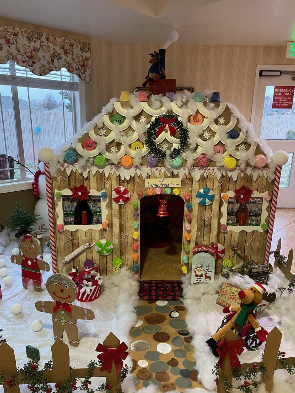 Cedarhurst of Springfield residents built and decorated this gingerbread house. It sits in the corner of their activity room.