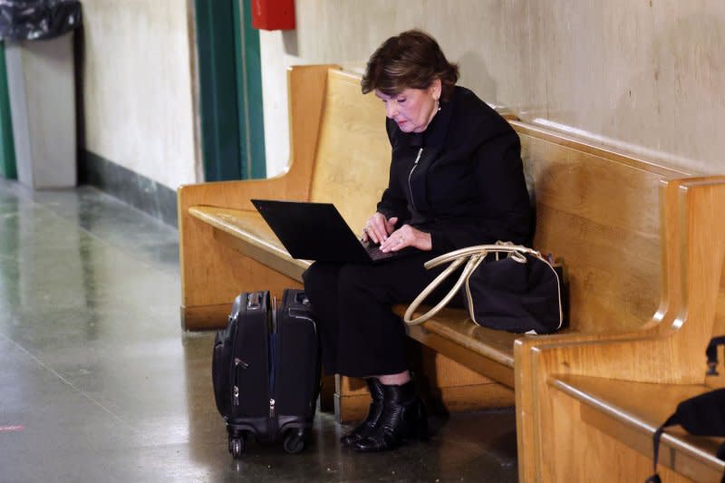 On Wednesday, attorney Gloria Allred, who represents a group of Harvey Weinstein's victims, waits outside of Manhattan Criminal Court to attend a hearing for former film producer Harvey Weinstein in Weinstein's first public appearance since an appeals court overturned his sex crimes conviction. Photo by John Angelillo/UPI