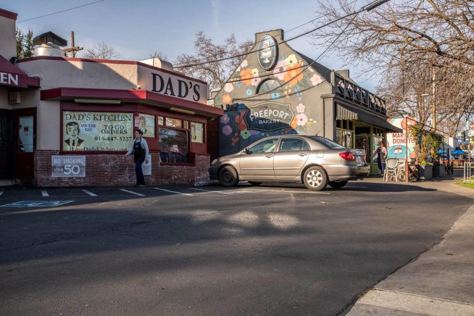 Dad’s Kitchen, Freeport Bakery and Marie’s Donuts, photographed on Jan. 5, 2024, are all well-known local eateries in the Curtis Park area.