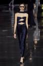 <p>The spring/summer 2022 Saint Laurent collection referenced a "fundamental yet not well-known moment" in Pierre Bergé's career, one which led him down a new artistic path. </p><p>This moment was summed up in a quote: "We were invited to a friend’s house who was throwing a party. At one point, I no longer spot Yves. I look for him and find him with a young unknown girl. She had wedge heels, a turban on her head, and things she had tinkered into clothes. It was Paloma Picasso."</p><p> The collection paid tribute then to Paloma Picasso’s independence of spirit: "Her freedom, her instincts, her energy which let her breathe freely....A celebration of a woman who is singular in every way, effortlessly inventive in every aspect of her appearances, always projecting a studied nonchalance. She thrillingly unsettles with her way of associating the masculine with the glamourous."</p>