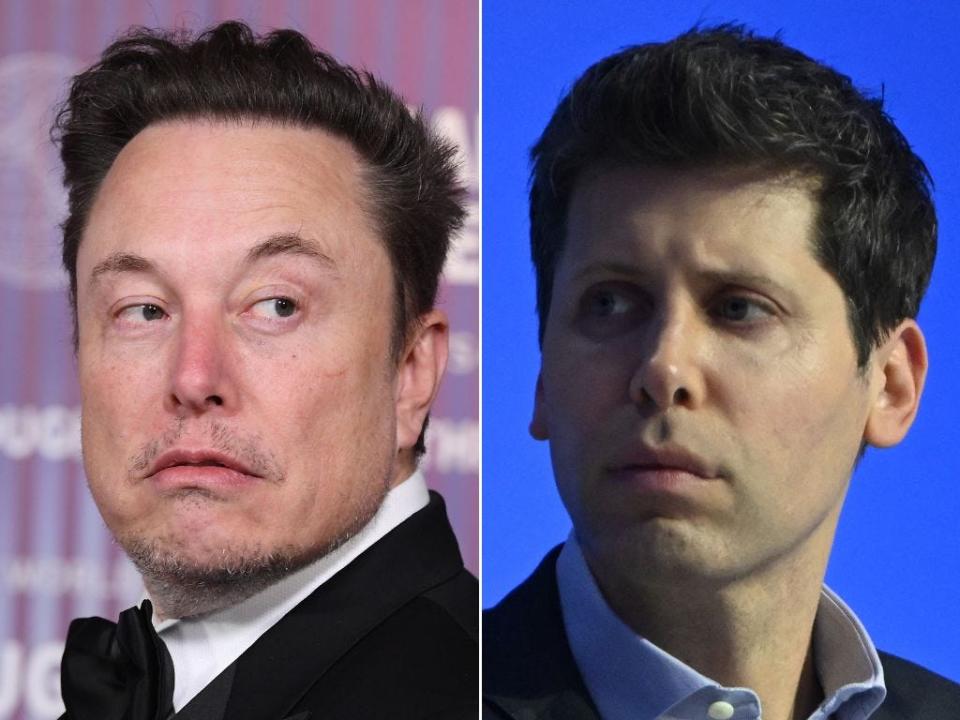 Elon Musk (left) and Sam Altman (right).