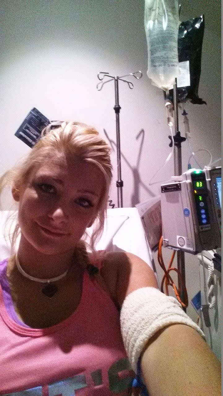 Heather during her treatment in Melbourne. Photo: Heather McCartney