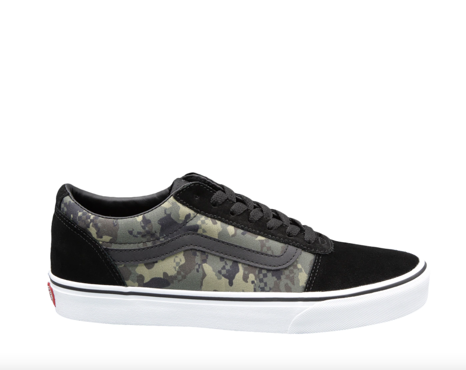 black Vans Ward Sneaker with camo print