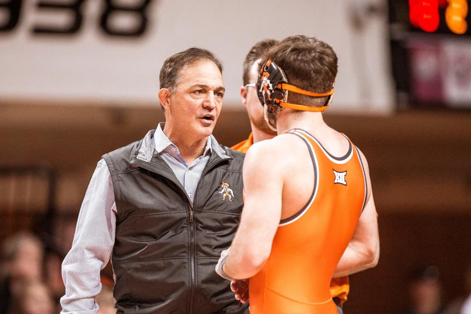 Coach John Smith and the fourth-ranked Cowboys defeated No. 17 Oklahoma 31-3 in the first Bedlam dual of the season on Sunday at the Lloyd Noble Center.