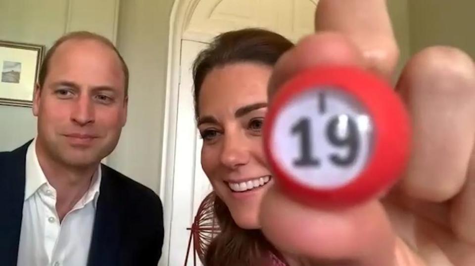 William and Kate with bingo ball