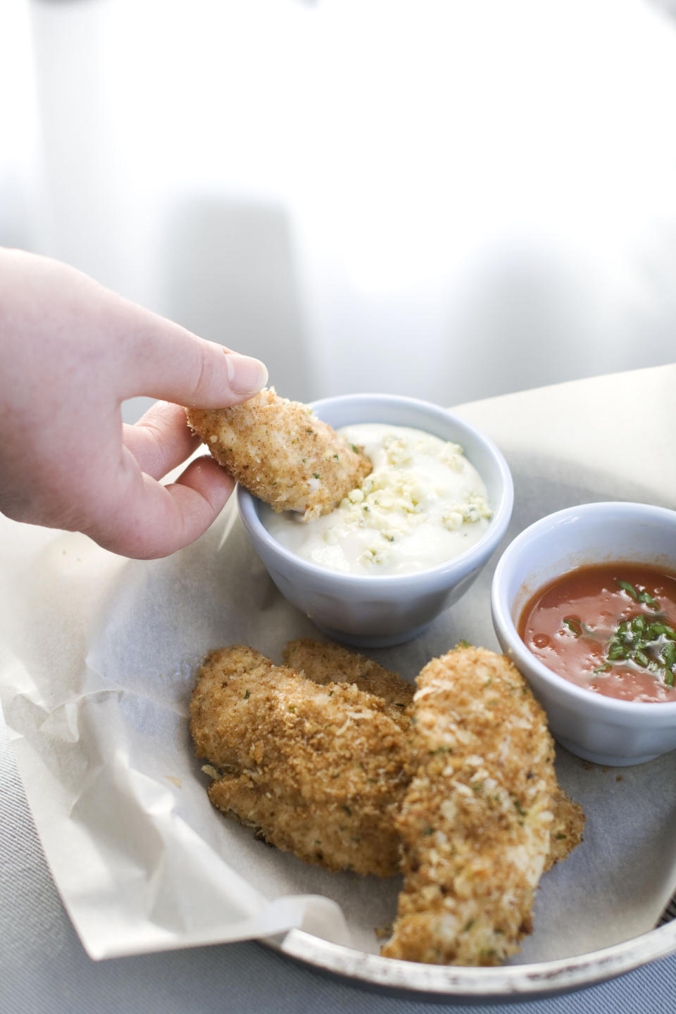 In this image taken on Jan. 7, 2013, Buffalo chicken tenders are shown in Concord, N.H. (AP Photo/Matthew Mead)