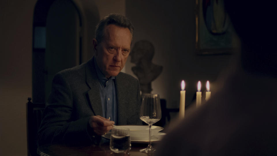 This image released by Bleecker Street shows Richard E. Grant in a scene from "The Lesson." (Anna Patarakina/Bleecker Street via AP)