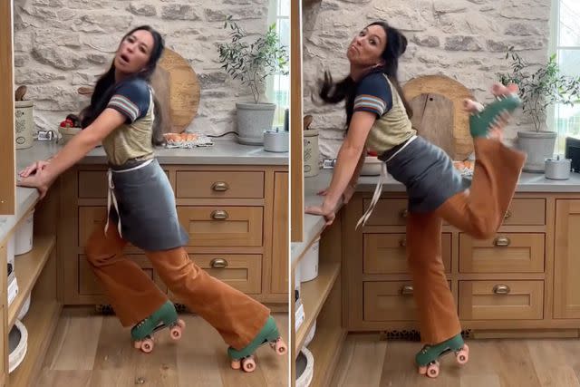 joanna gaines/instagram Joanna Gaines shows off her retro skates after wrapping Season 6 of 'Magnolia Table.'