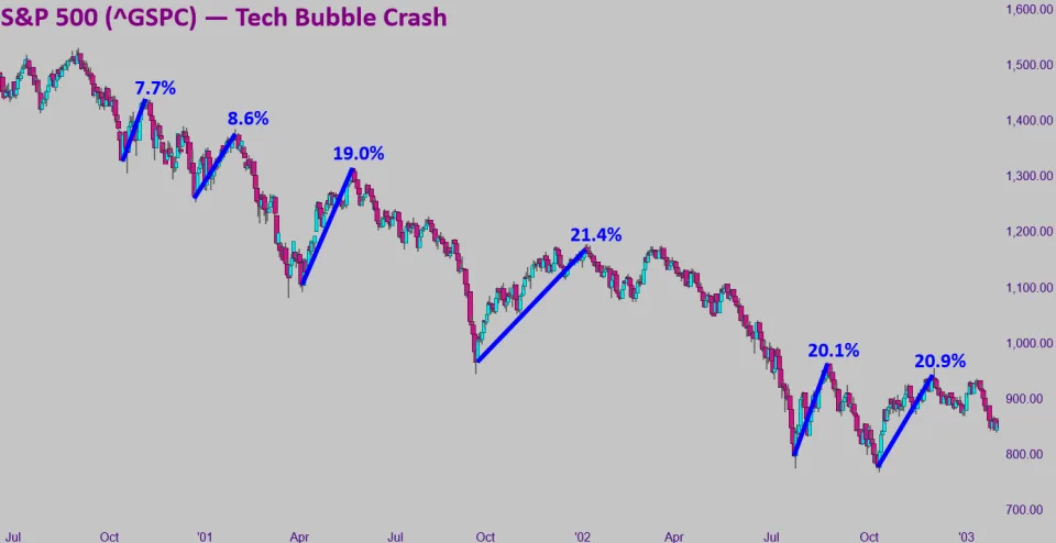 S&P 500 — Tech Bubble Crash Bear Market Rallies