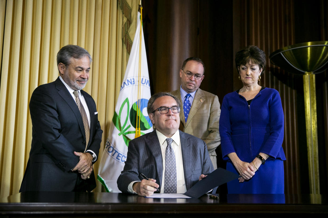 Dan Brouillette, Andrew Wheeler, Mick Mulvaney and Mary Neumayr