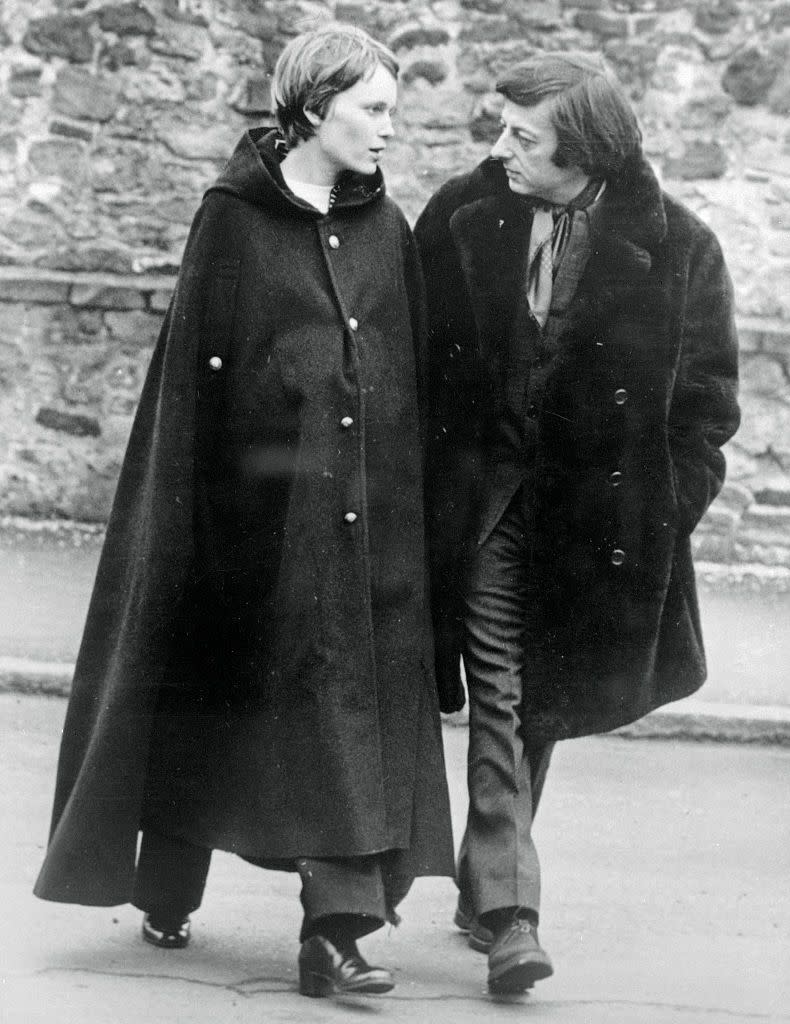 <p>Farrow is photographed with composer André Previn in England. The actress started seeing Previn while he was still married, however he divorced his wife to marry the actress in 1970. </p>