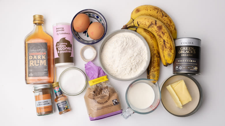 chocolate rum banana bread ingredients